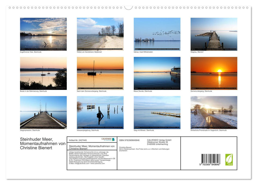 Steinhuder Meer, Momentaufnahmen von Christine Bienert (CALVENDO Premium Wandkalender 2027)