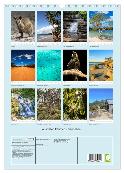 Australien träumen und erleben (CALVENDO Wandkalender 2027)