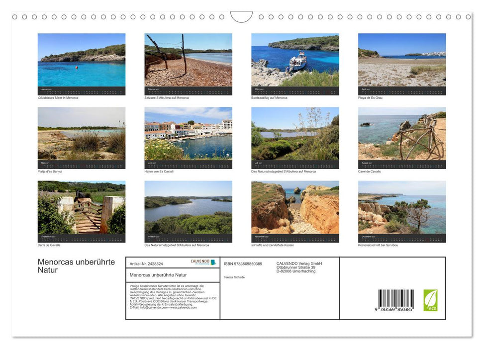 Menorcas unberührte Natur (CALVENDO Wandkalender 2027)