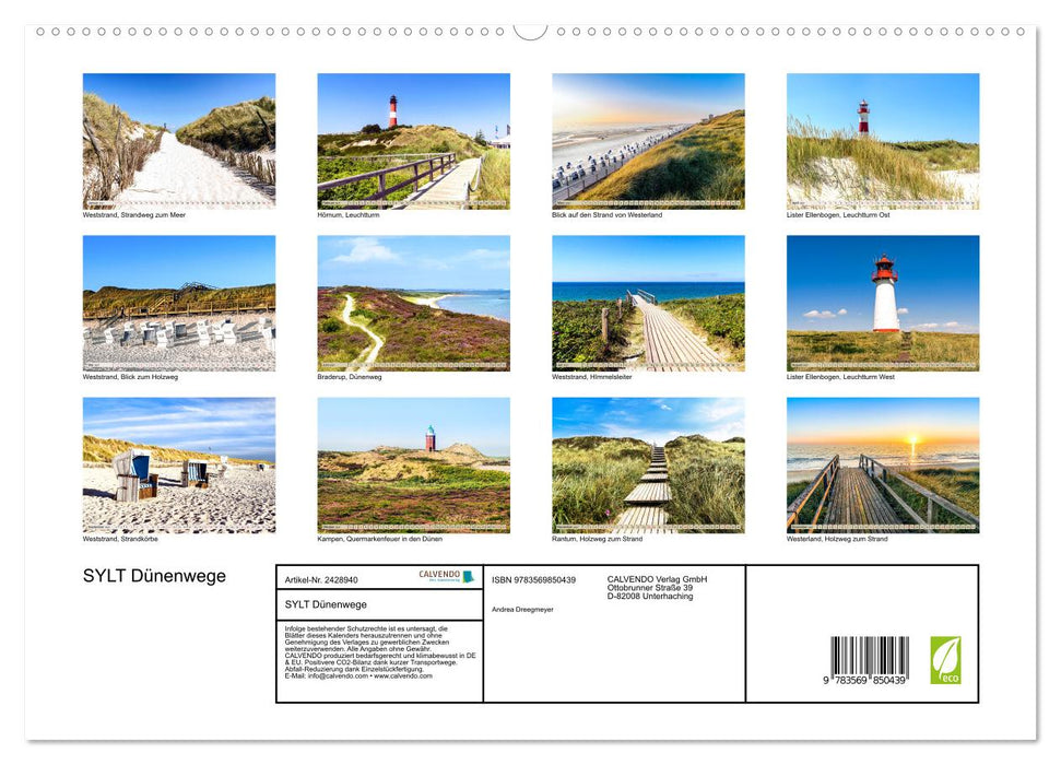 SYLT Dünenwege (CALVENDO Premium Wandkalender 2027)