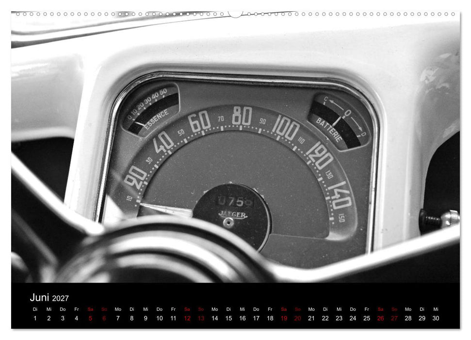 Citroën 11 CV Traction Avant in schwarzweiss (CALVENDO Premium Wandkalender 2027)