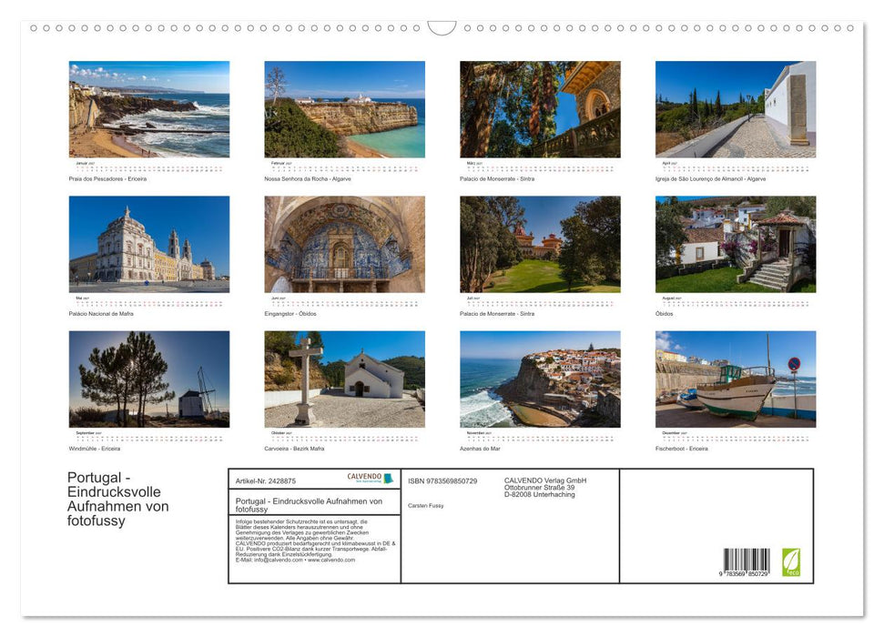 Portugal - Eindrucksvolle Aufnahmen von fotofussy (CALVENDO Wandkalender 2027)
