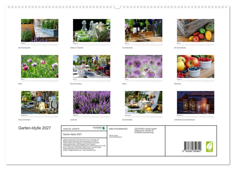 Garten-Idylle 2027 (CALVENDO Premium Wandkalender 2027)