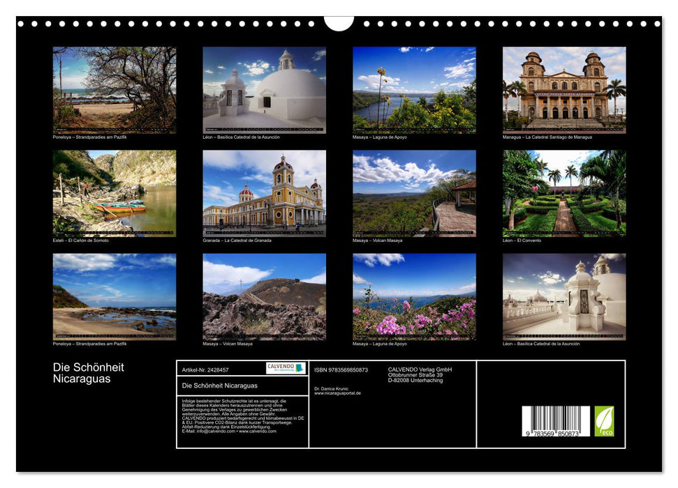 Die Schönheit Nicaraguas (CALVENDO Wandkalender 2027)