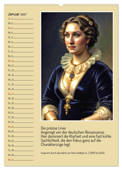 Wandelbar: Ein Gesicht in zwölf Epochen (CALVENDO Wandkalender 2027)