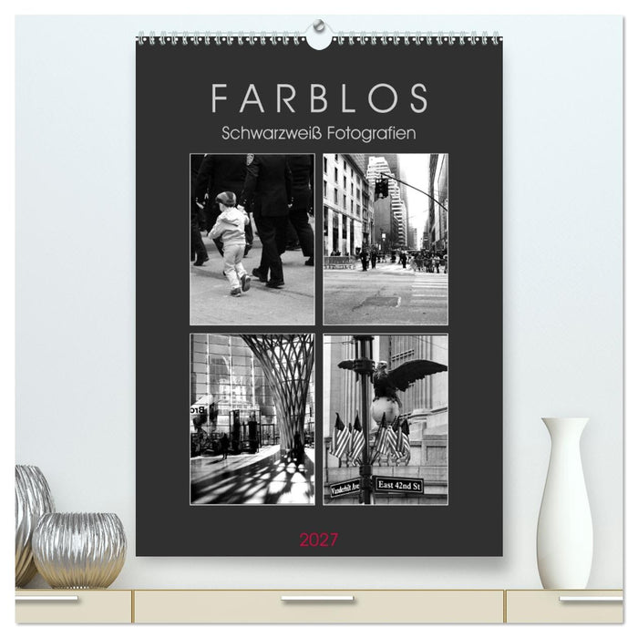 F A R B L O S - Schwarzweiß Fotografien (CALVENDO Premium Wandkalender 2027)