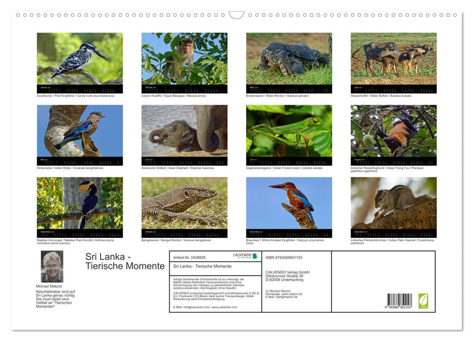 Sri Lanka - Tierische Momente (CALVENDO Wandkalender 2027)