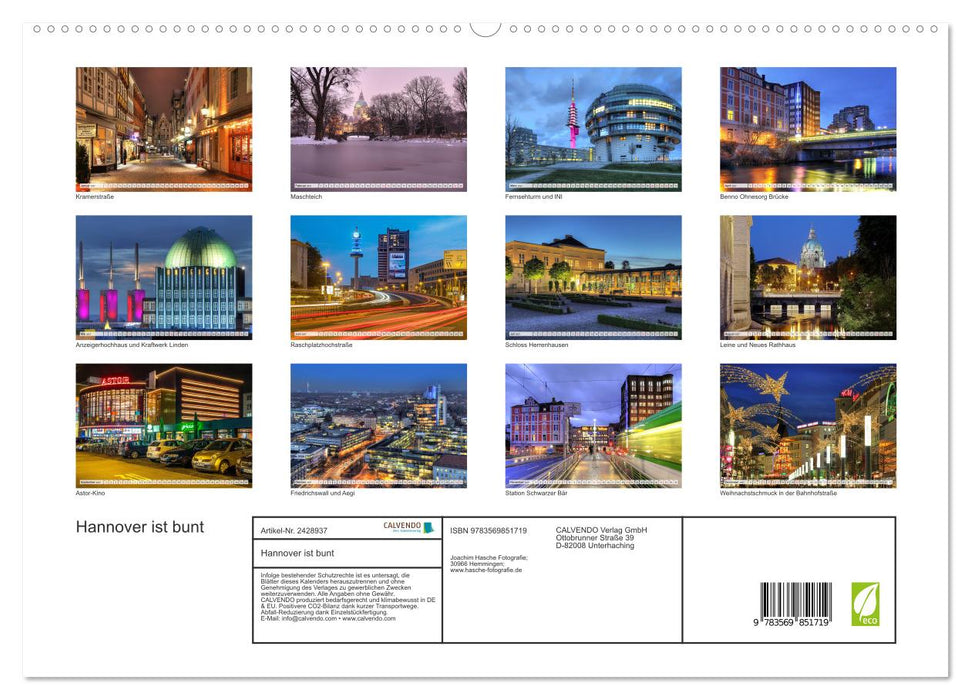Hannover ist bunt (CALVENDO Premium Wandkalender 2027)