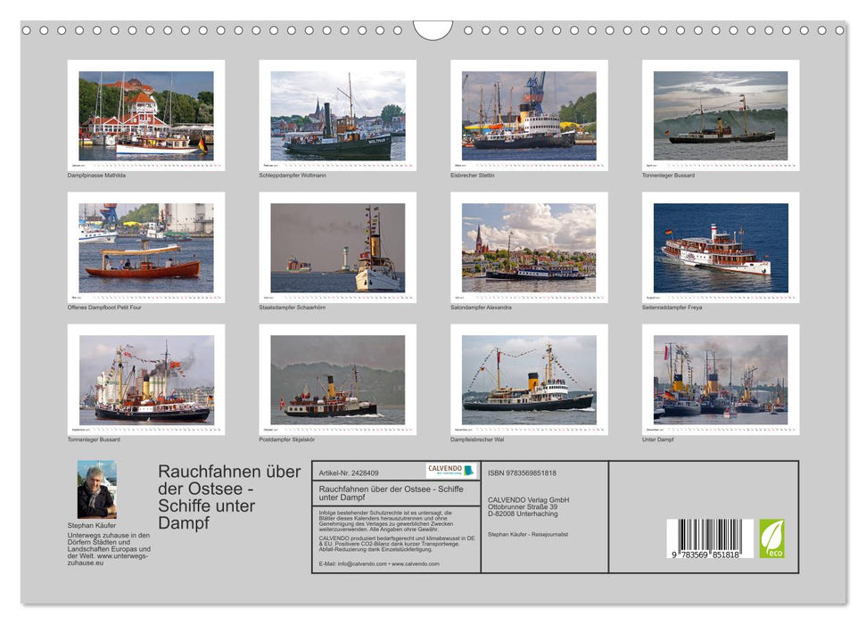 Rauchfahnen über der Ostsee - Schiffe unter Dampf (CALVENDO Wandkalender 2027)