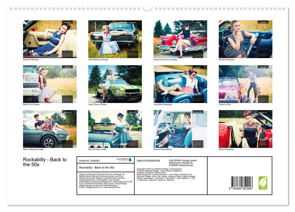 Rockabilly - Back to the 50s (CALVENDO Premium Wandkalender 2027)