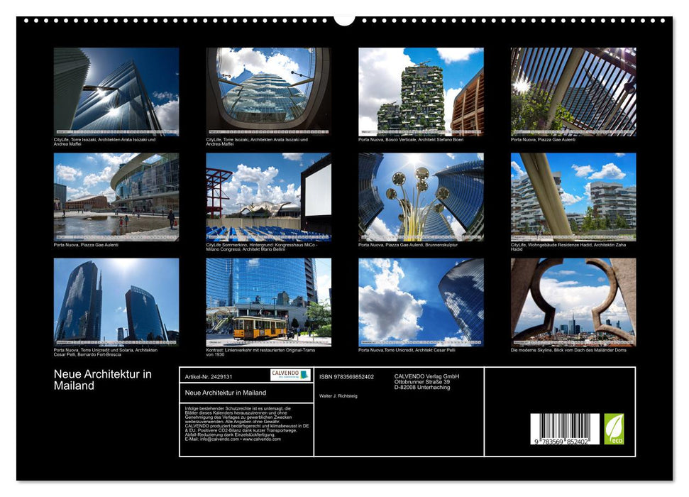 Neue Architektur in Mailand (CALVENDO Premium Wandkalender 2027)