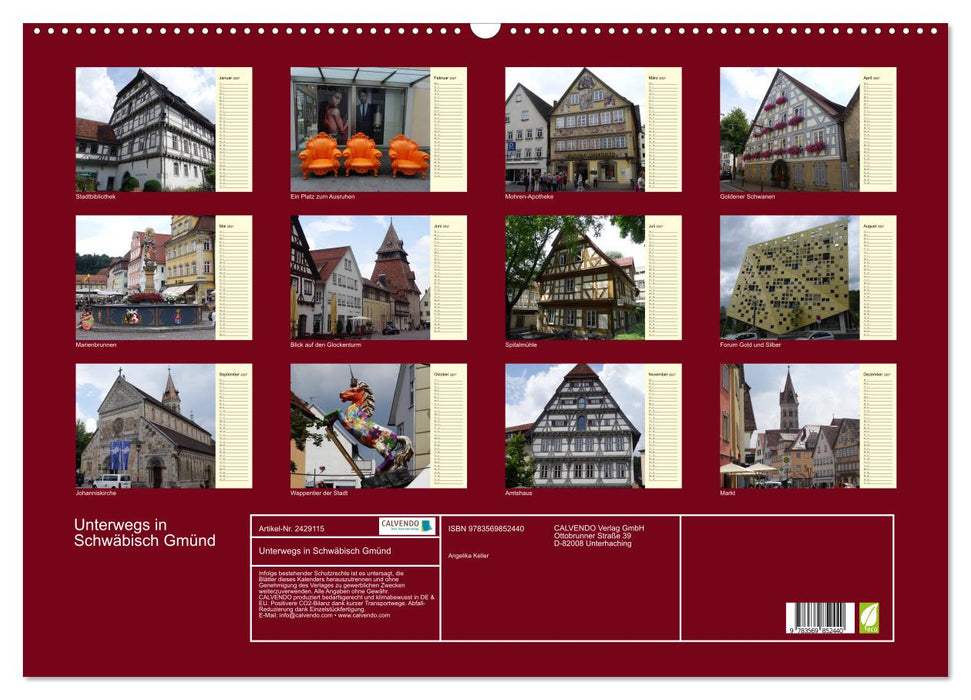 Unterwegs in Schwäbisch Gmünd (CALVENDO Wandkalender 2027)