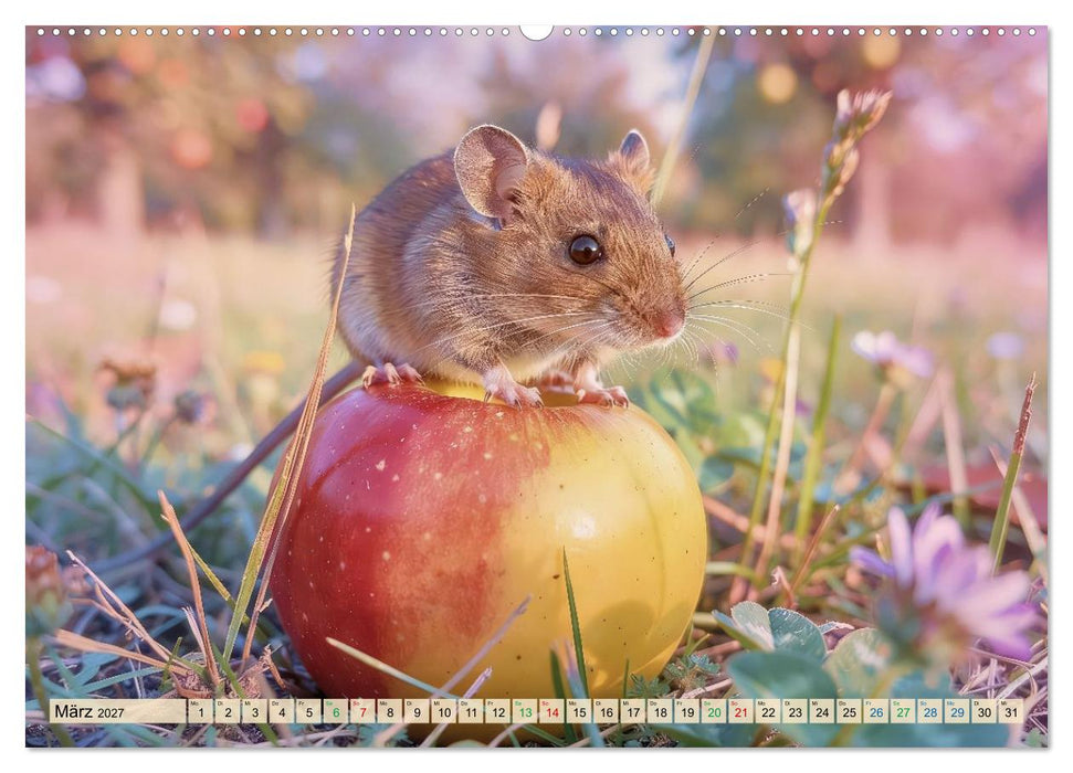 Niedliche Feldmäuse in Pastellfarben (CALVENDO Wandkalender 2027)