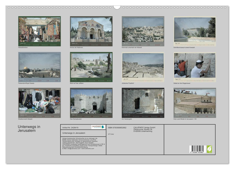 Unterwegs in Jerusalem (CALVENDO Wandkalender 2027)