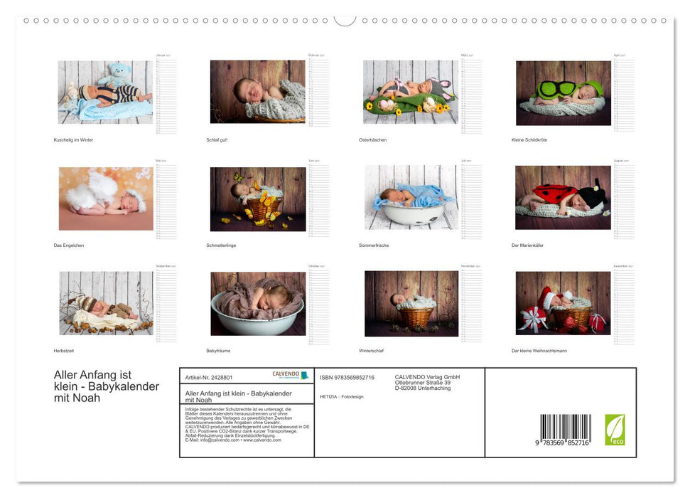 Aller Anfang ist klein - Babykalender mit Noah (CALVENDO Premium Wandkalender 2027)