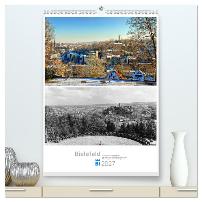 Bielefelder Fotomotive heute und damals mit historischen Ereignissen (CALVENDO Premium Wandkalender 2027)
