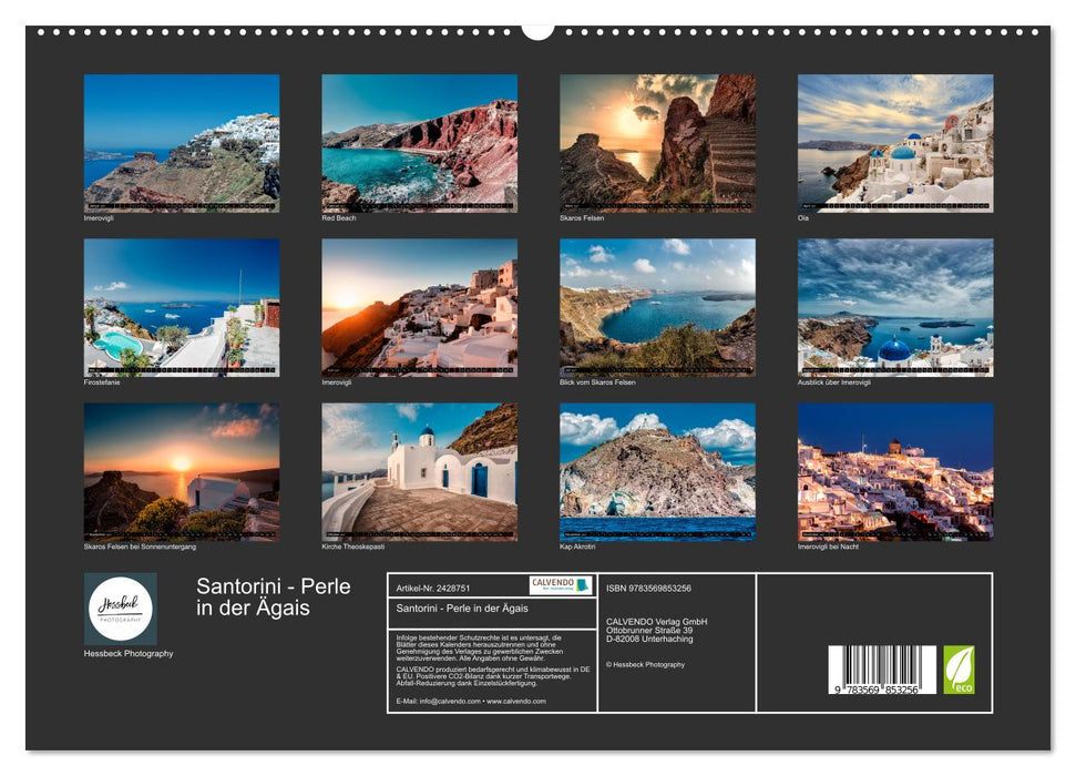 Santorini - Perle in der Ägais (CALVENDO Premium Wandkalender 2027)