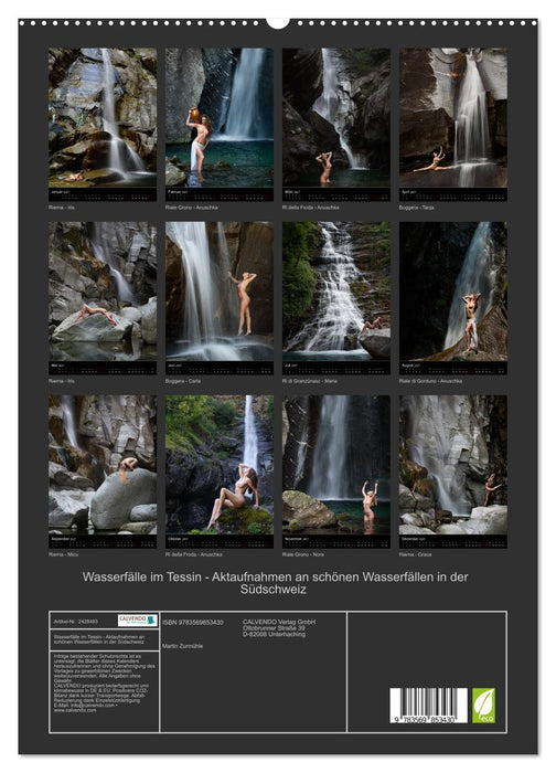 Wasserfälle im Tessin - Aktaufnahmen an schönen Wasserfällen in der Südschweiz (CALVENDO Premium Wandkalender 2027)