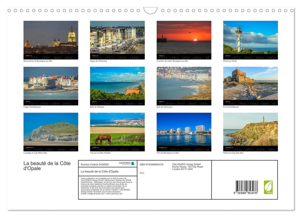 La beauté de la Côte d'Opale (CALVENDO Calendrier mensuel 2027)
