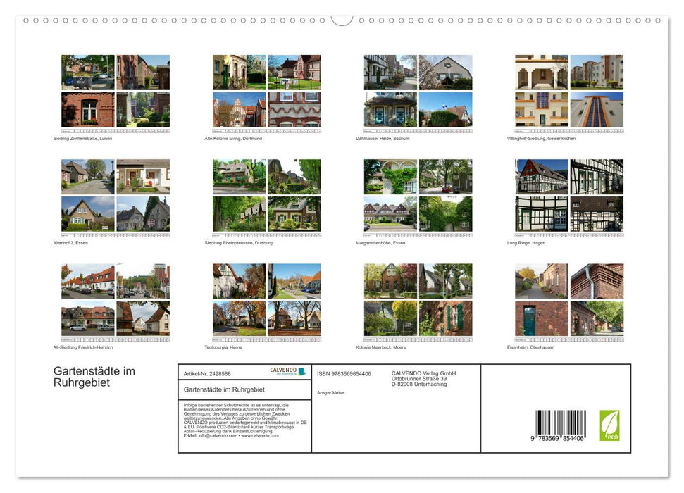 Gartenstädte im Ruhrgebiet (CALVENDO Premium Wandkalender 2027)