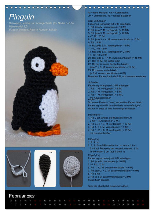 Amigurumi - Häkelideen mit Anleitung (CALVENDO Wandkalender 2027)