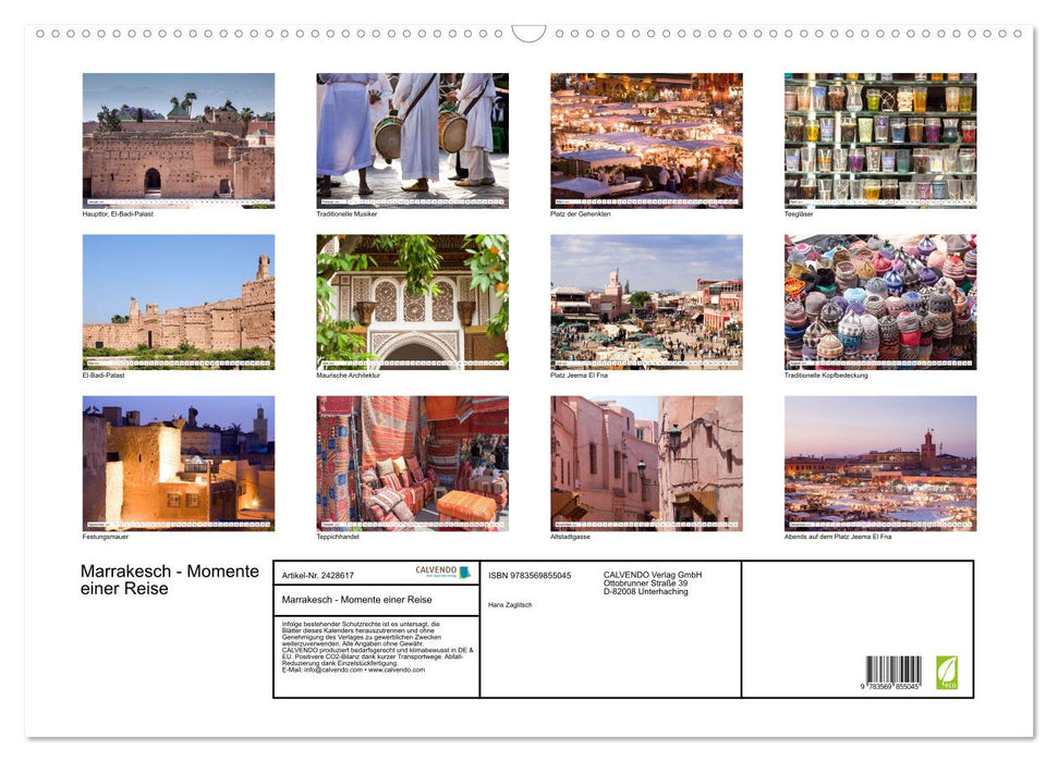 Marrakesch - Momente einer Reise (CALVENDO Wandkalender 2027)
