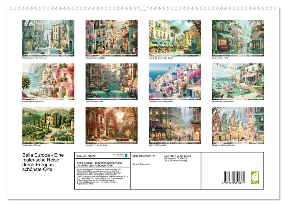 Bella Europa - Eine malerische Reise durch Europas schönste Orte (CALVENDO Premium Wandkalender 2027)