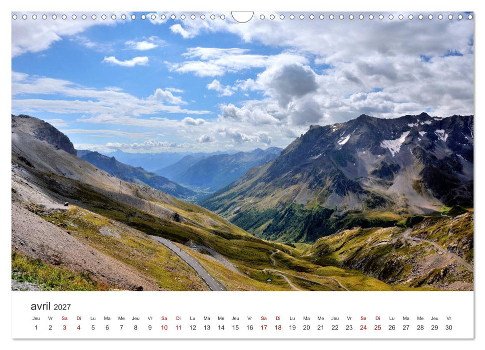 Routes des Grandes Alpes, Un voyage par les Alpes françaises (CALVENDO Calendrier mensuel 2027)