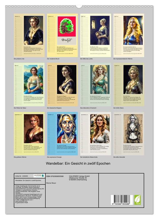 Wandelbar: Ein Gesicht in zwölf Epochen (CALVENDO Premium Wandkalender 2027)