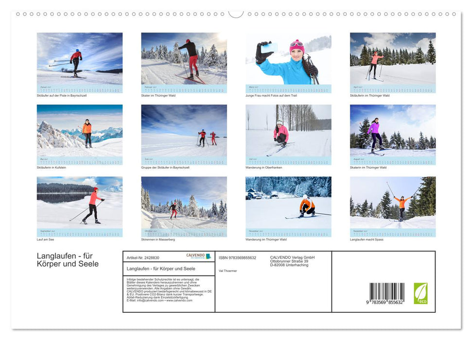 Langlaufen - für Körper und Seele (CALVENDO Premium Wandkalender 2027)