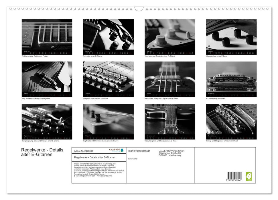 Regelwerke - Details alter E-Gitarren (CALVENDO Wandkalender 2027)