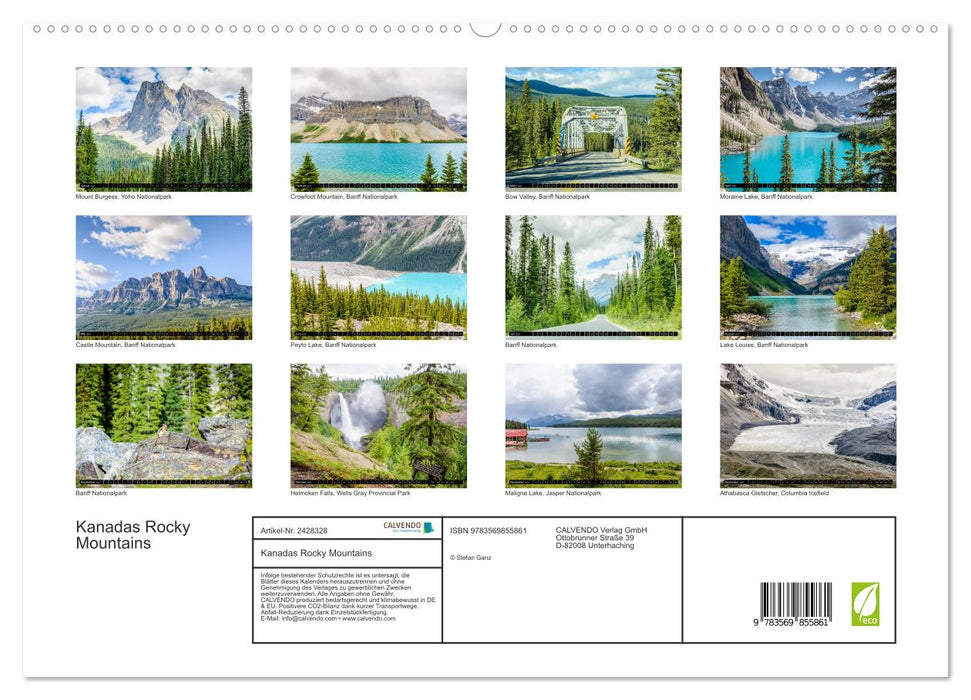 Kanadas Rocky Mountains (CALVENDO Premium Wandkalender 2027)