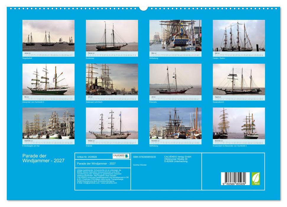 Parade der Windjammer - 2027 (CALVENDO Premium Wandkalender 2027)