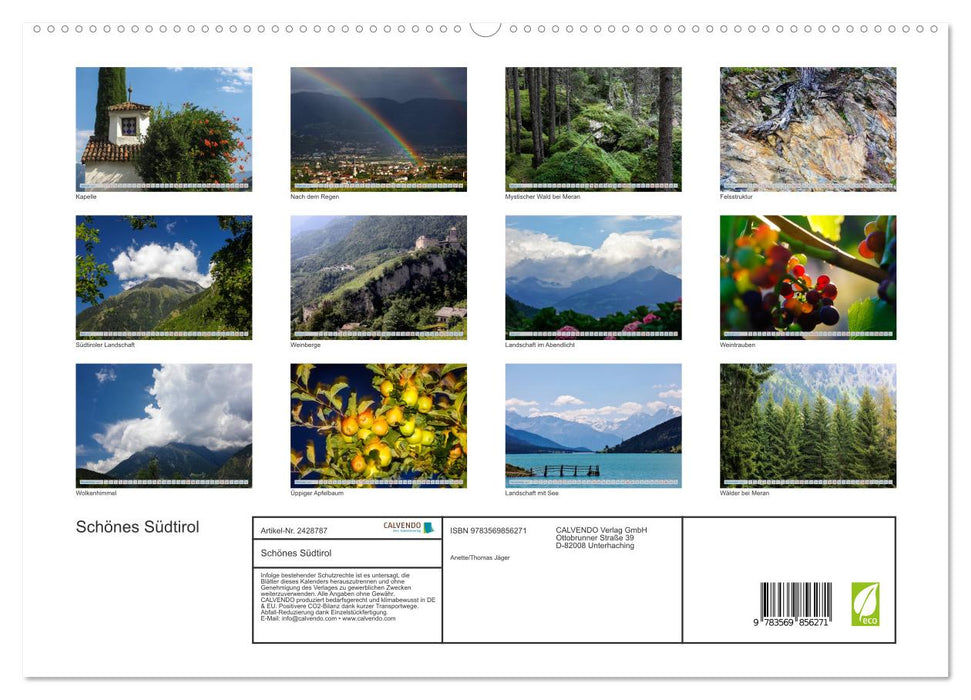 Schönes Südtirol (CALVENDO Premium Wandkalender 2027)