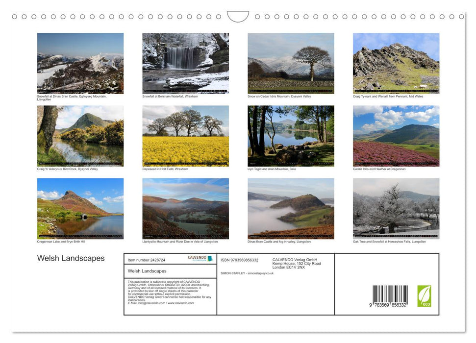 Welsh Landscapes (CALVENDO Monthly Calendar 2027)