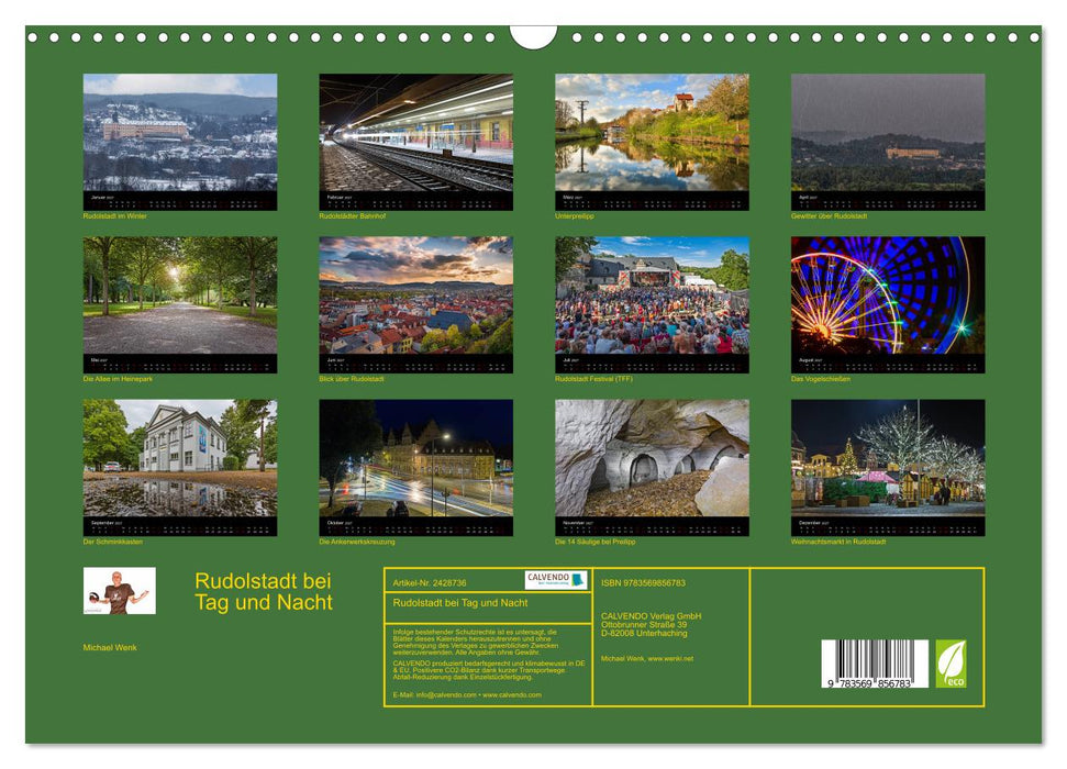 Rudolstadt bei Tag und Nacht (CALVENDO Wandkalender 2027)