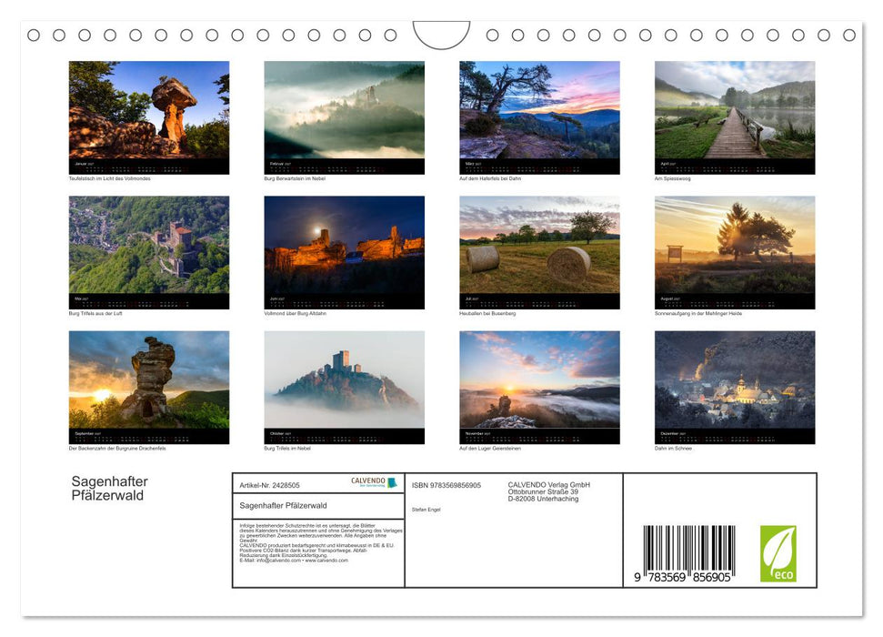 Sagenhafter Pfälzerwald (CALVENDO Wandkalender 2027)