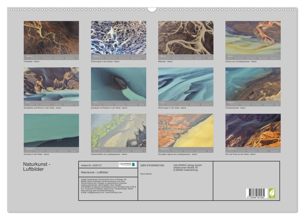Naturkunst - Luftbilder (CALVENDO Wandkalender 2027)