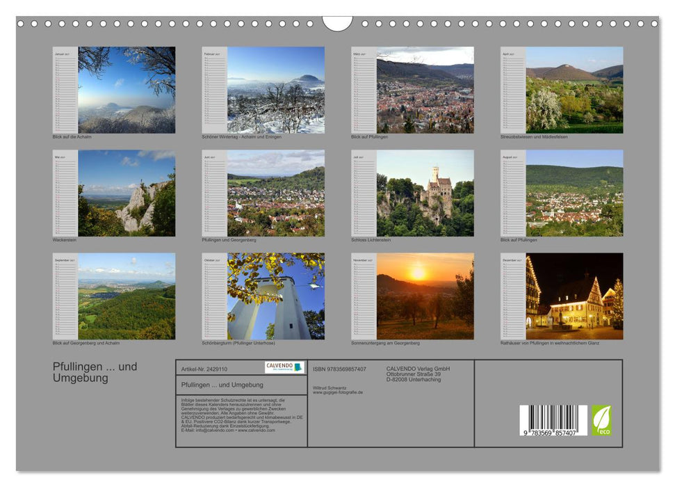 Pfullingen... und Umgebung (CALVENDO Wandkalender 2027)