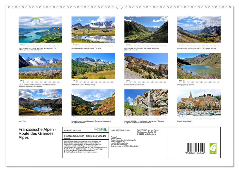 Französische Alpen - Route des Grandes Alpes (CALVENDO Premium Wandkalender 2027)