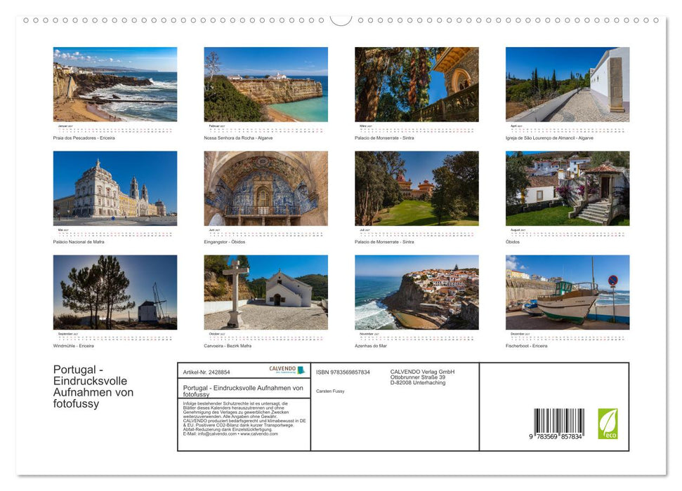 Portugal - Eindrucksvolle Aufnahmen von fotofussy (CALVENDO Premium Wandkalender 2027)
