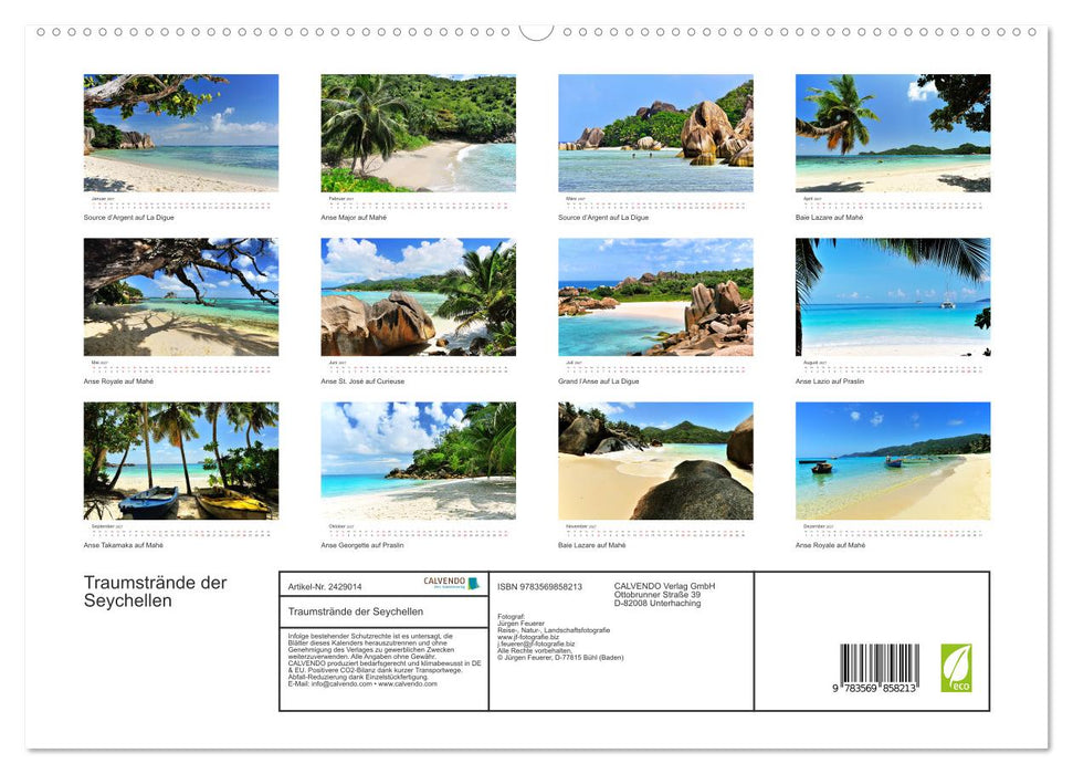 Traumstrände der Seychellen (CALVENDO Premium Wandkalender 2027)