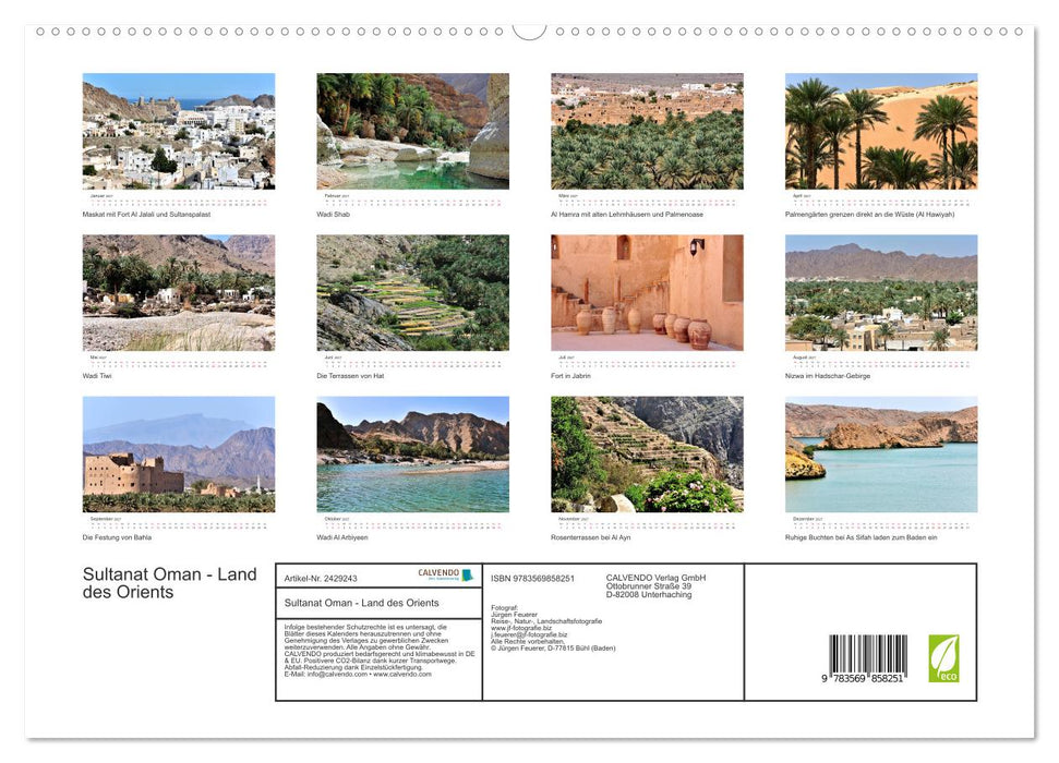 Sultanat Oman - Land des Orients (CALVENDO Premium Wandkalender 2027)