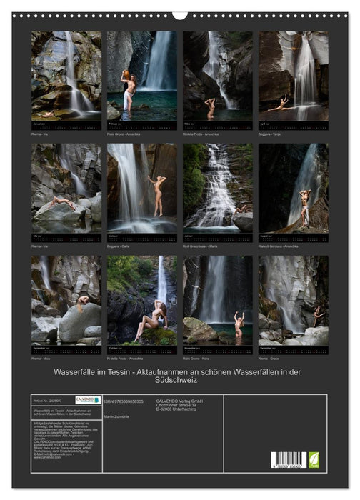 Wasserfälle im Tessin - Aktaufnahmen an schönen Wasserfällen in der Südschweiz (CALVENDO Wandkalender 2027)