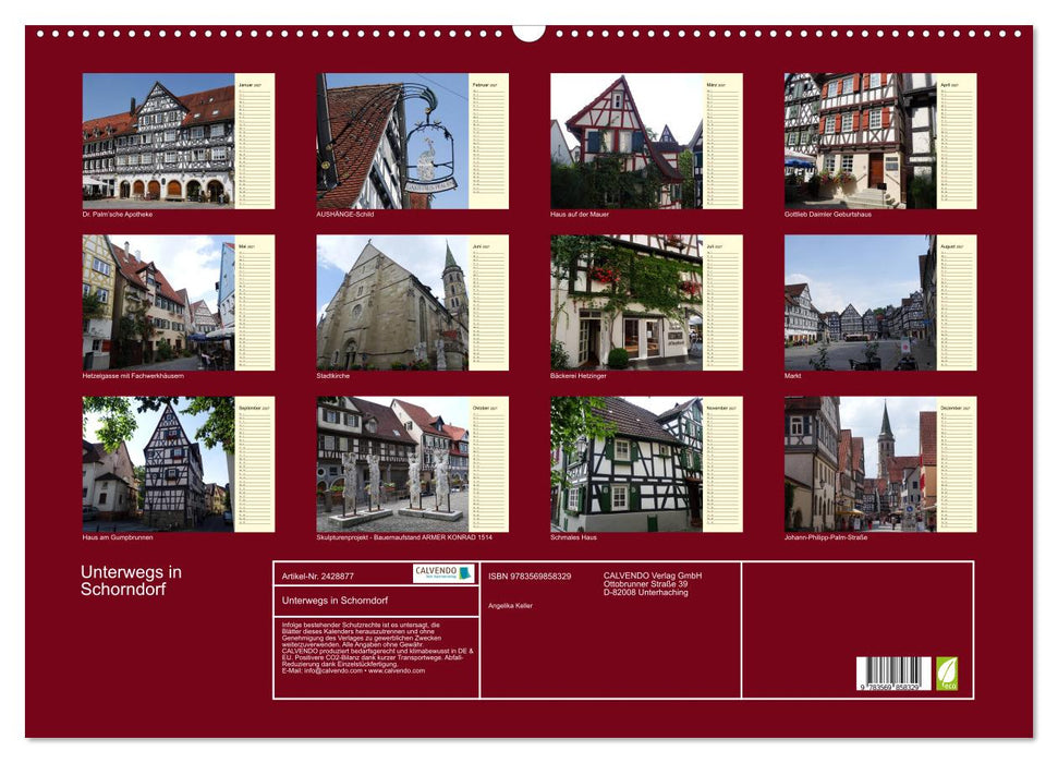 Unterwegs in Schorndorf (CALVENDO Wandkalender 2027)