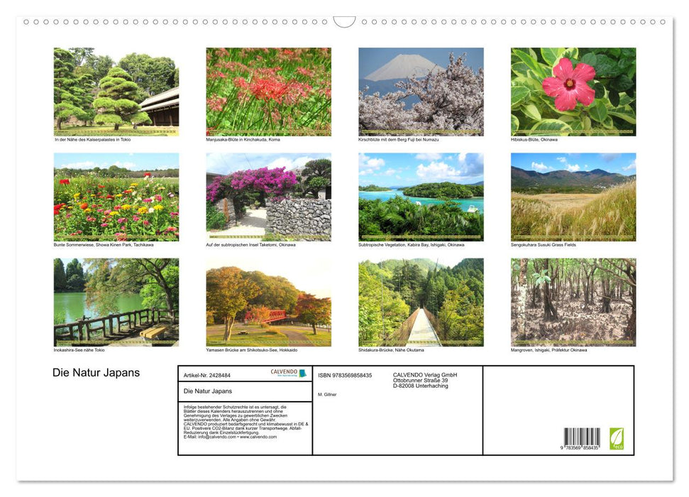 Die Natur Japans (CALVENDO Wandkalender 2027)