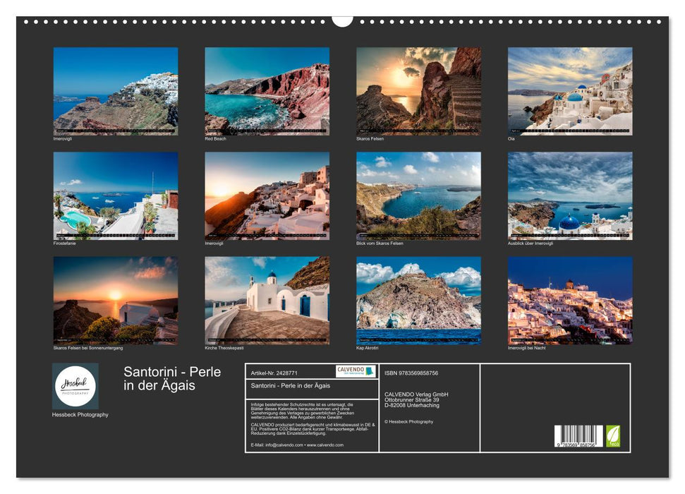 Santorini - Perle in der Ägais (CALVENDO Wandkalender 2027)