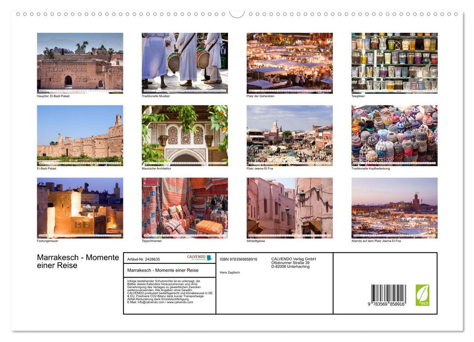 Marrakesch - Momente einer Reise (CALVENDO Premium Wandkalender 2027)