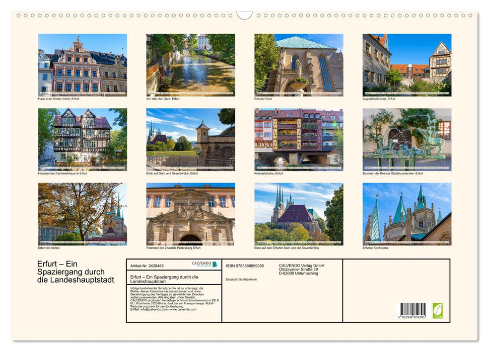 Erfurt – Ein Spaziergang durch die Landeshauptstadt (CALVENDO Wandkalender 2027)