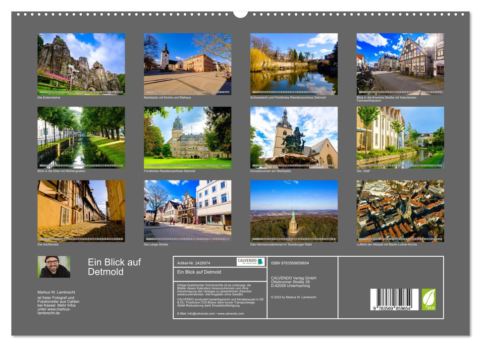 Ein Blick auf Detmold (CALVENDO Premium Wandkalender 2027)